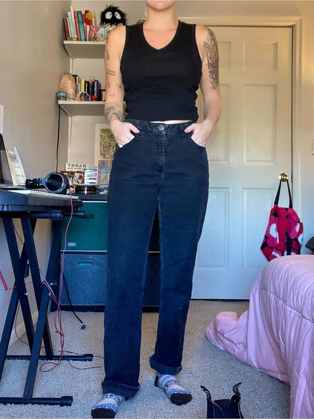 Riders by Lee Relaxed Fit Straight Leg Black Jeans Waist 10 M